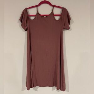 Women's Mauve Cold Shoulder Dress